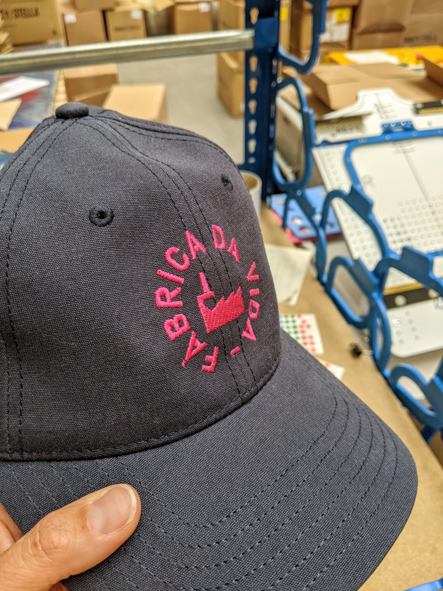 I Dress Myself eco-embroidery on cap with wood pulp rayon thread and no plastic